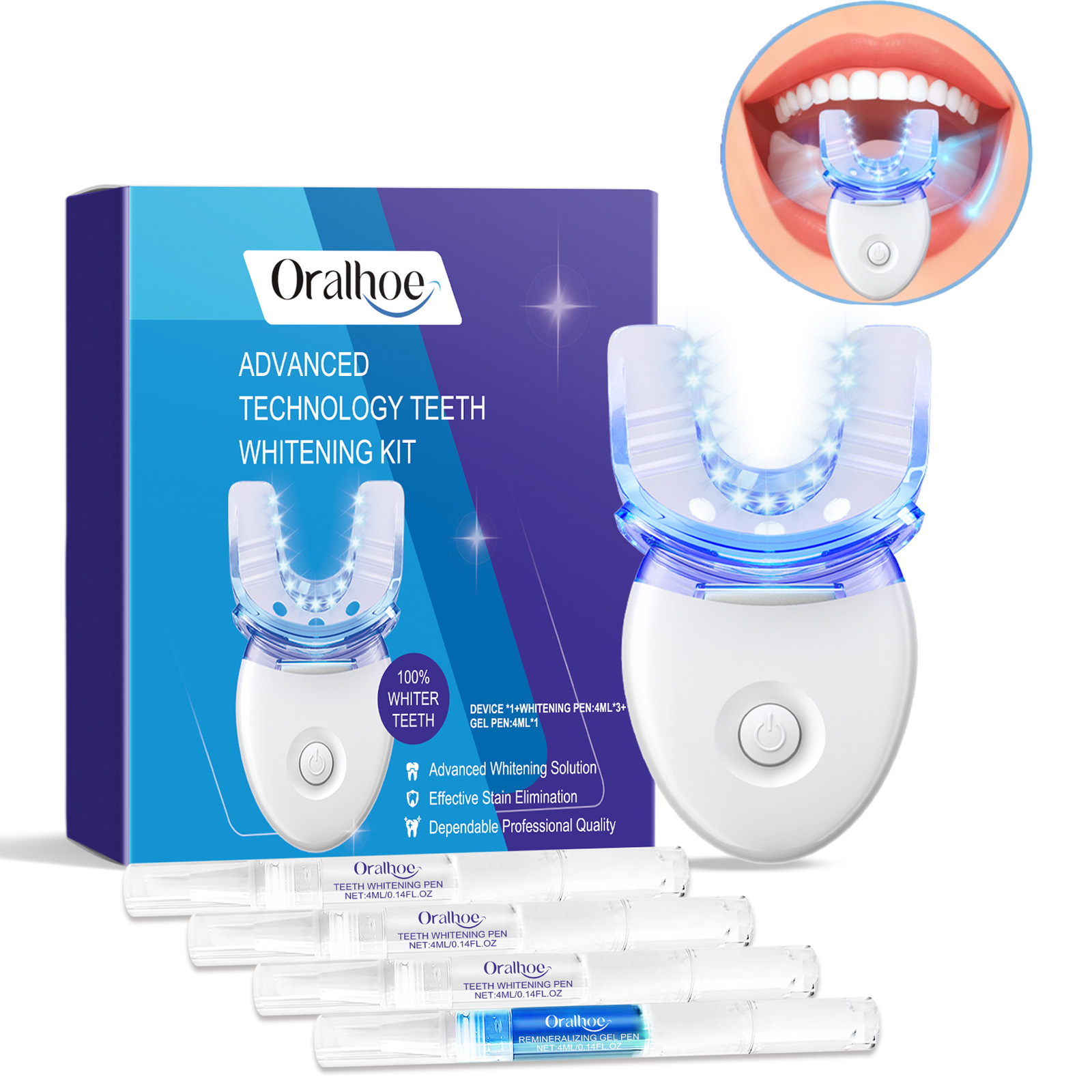 Teeth Whitening Blue Light - Kit Lampu LED Pemutih Gigi Profesional