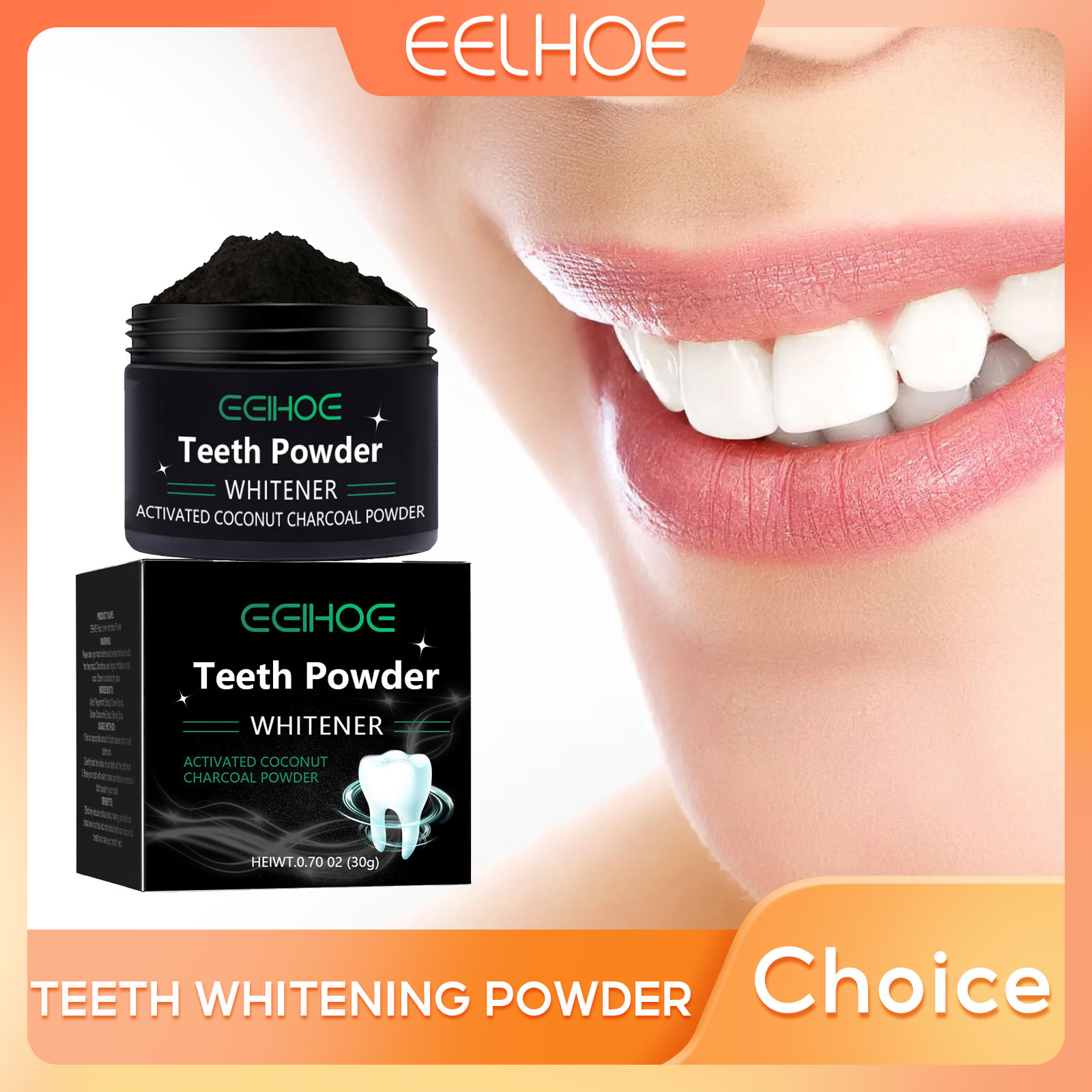 Bubuk Arang EELHOE untuk Produ - Teeth Whitening Charcoal ulasan dan harga