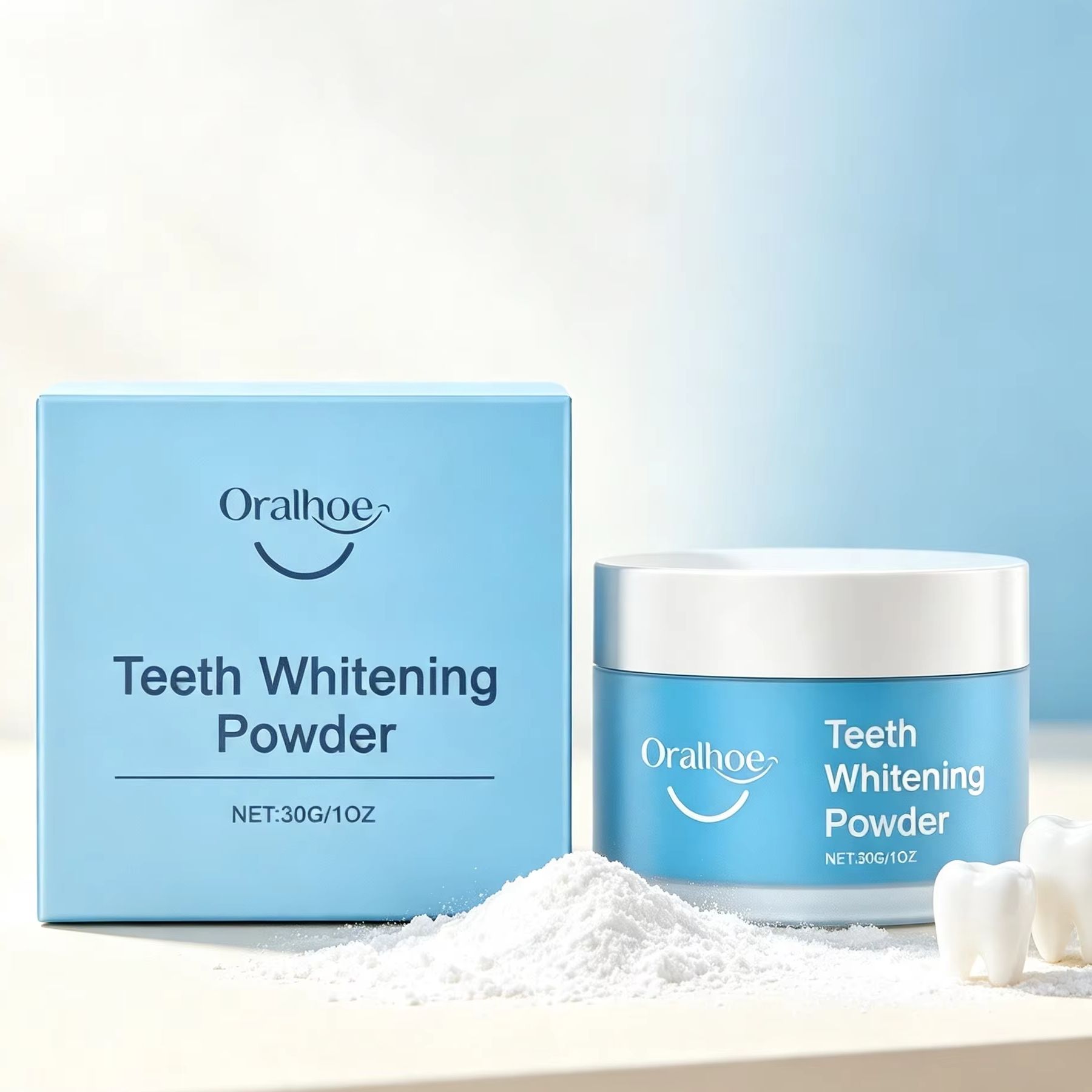 Bubuk Gigi Oralhoe untuk Membe - Teeth Whitening At Home ulasan dan harga