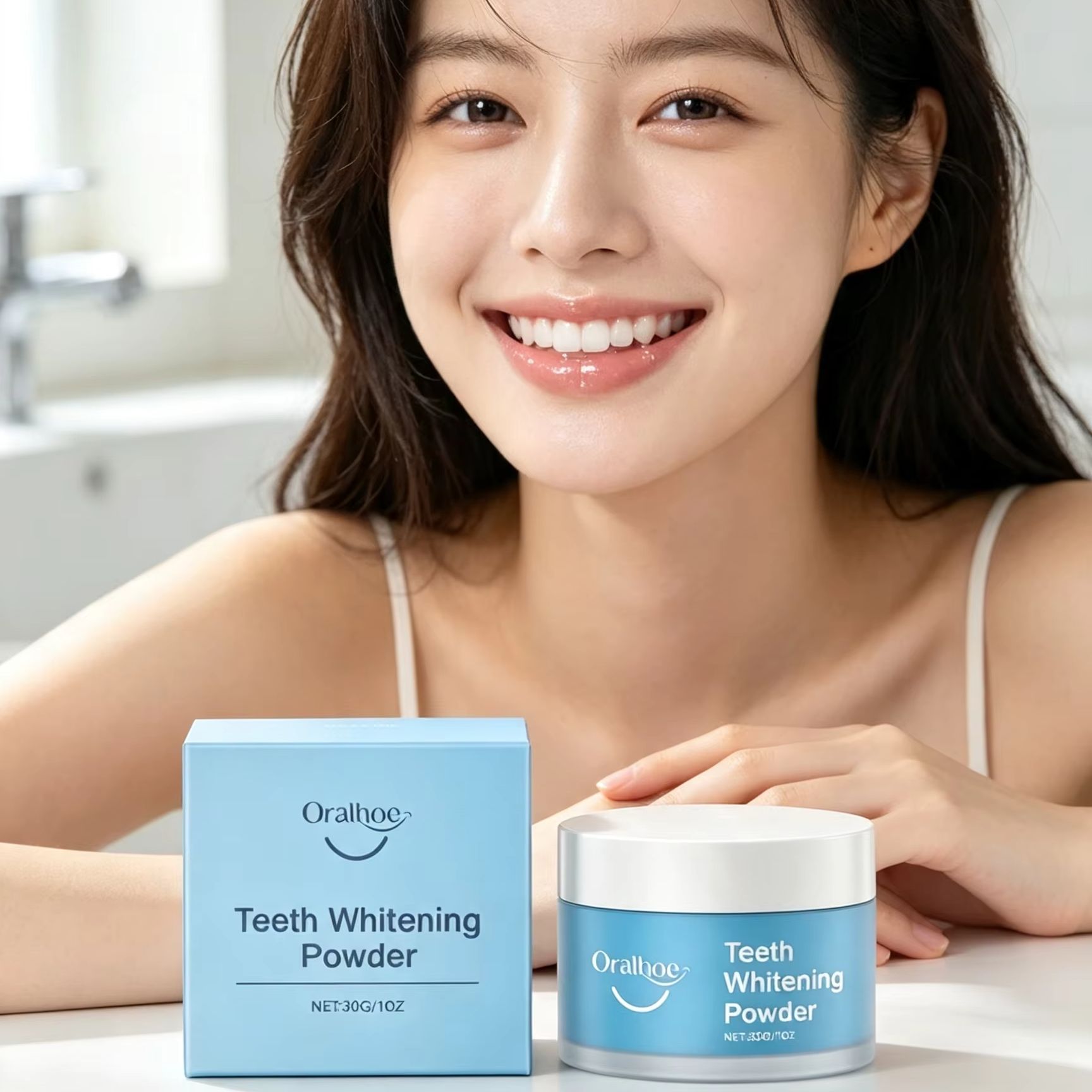 Bubuk Gigi Oralhoe untuk Membe - Teeth Whitening At Home ulasan dan harga