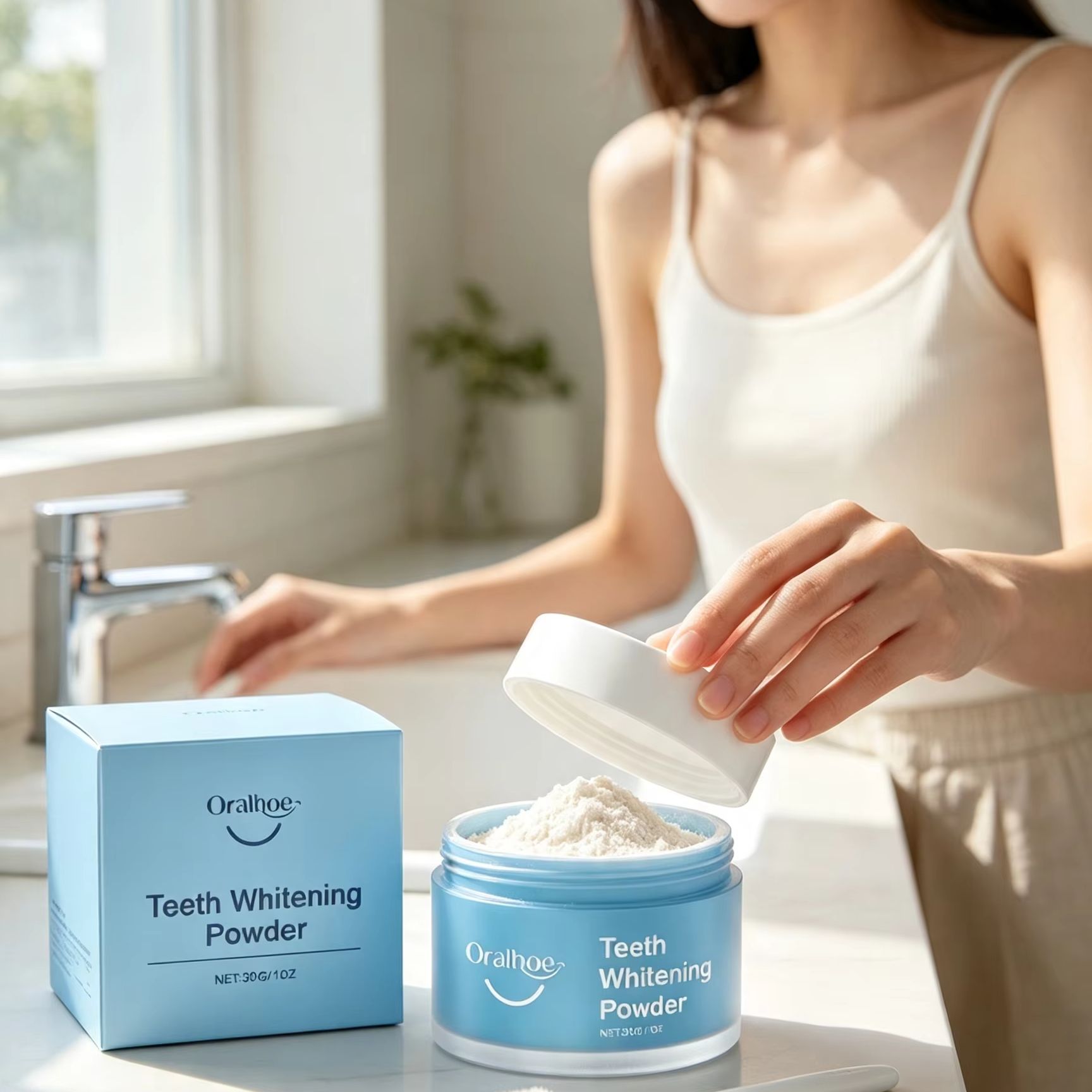 Bubuk Gigi Oralhoe untuk Membe - Teeth Whitening At Home ulasan dan harga