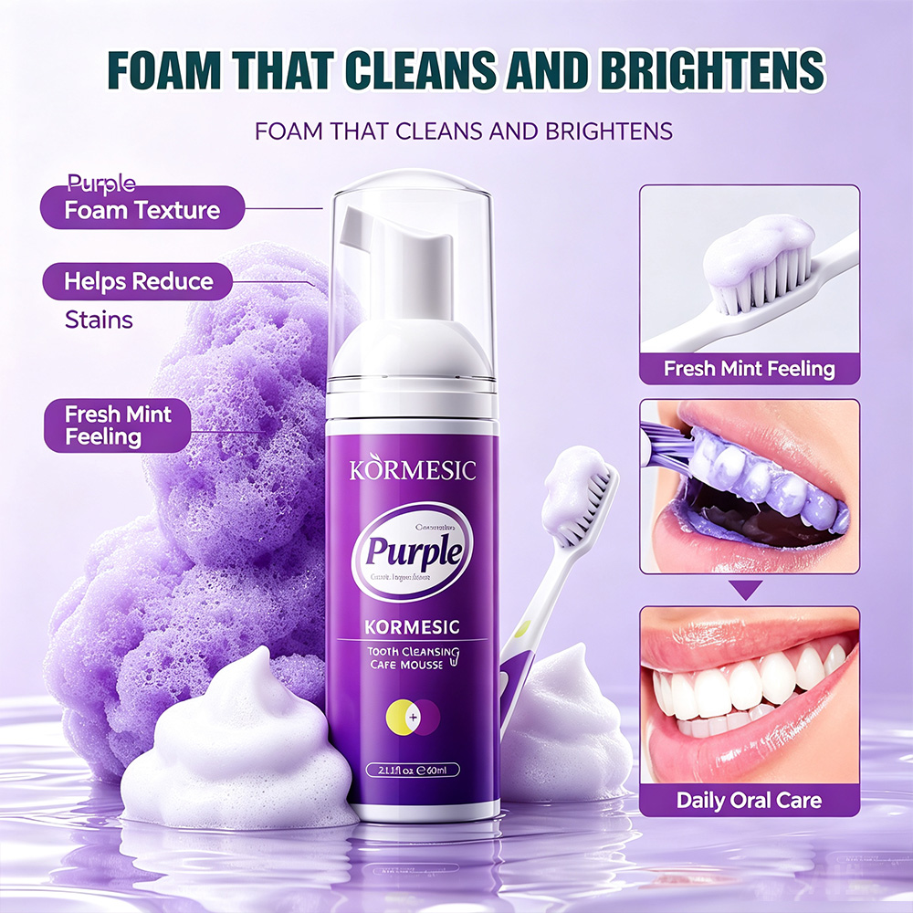 Busa Pemutih Gigi Ungu V34 Pen - Teeth Whitening Mousse ulasan dan harga