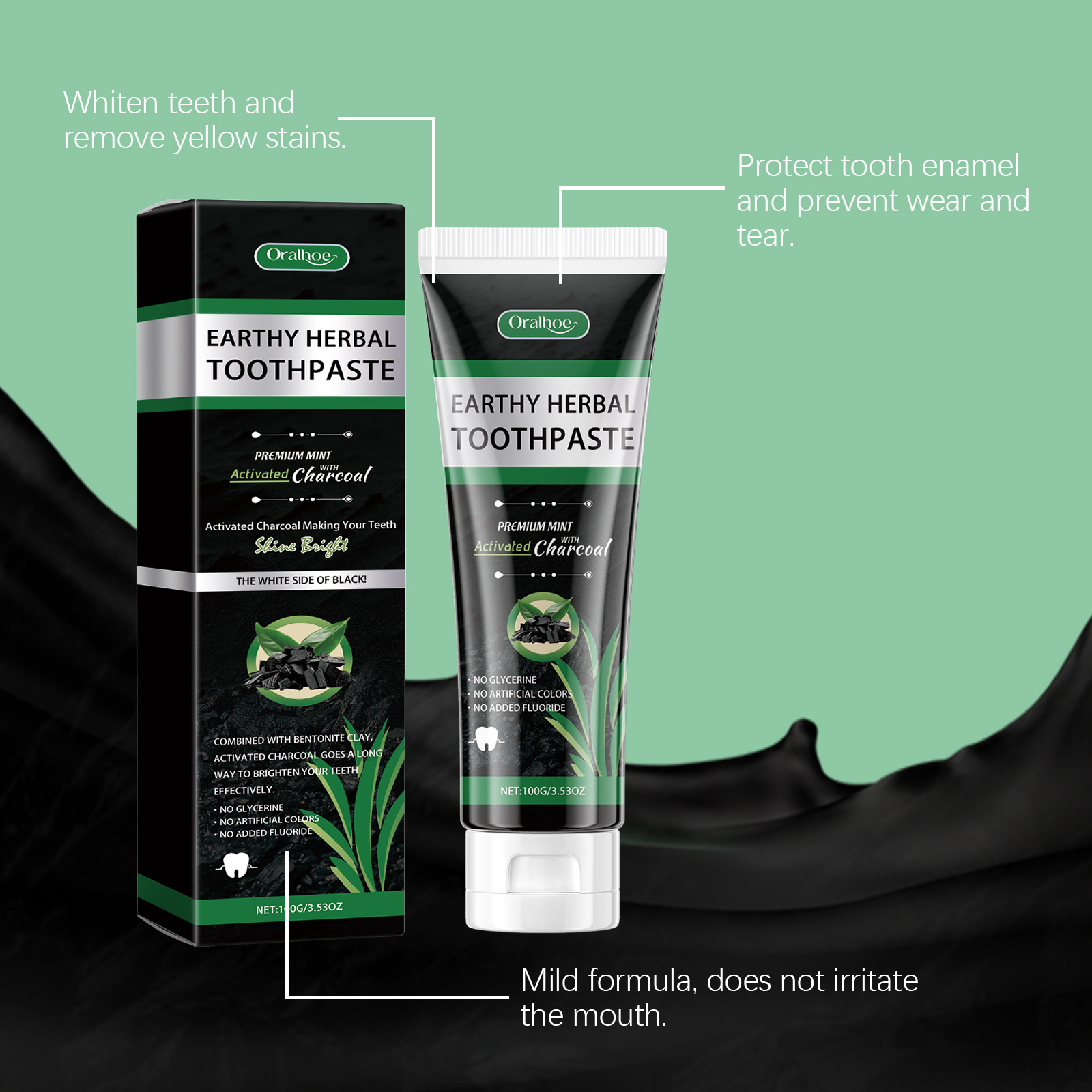 Pasta Gigi Arang Bambu Mint Ka - Teeth Whitening Charcoal ulasan dan harga