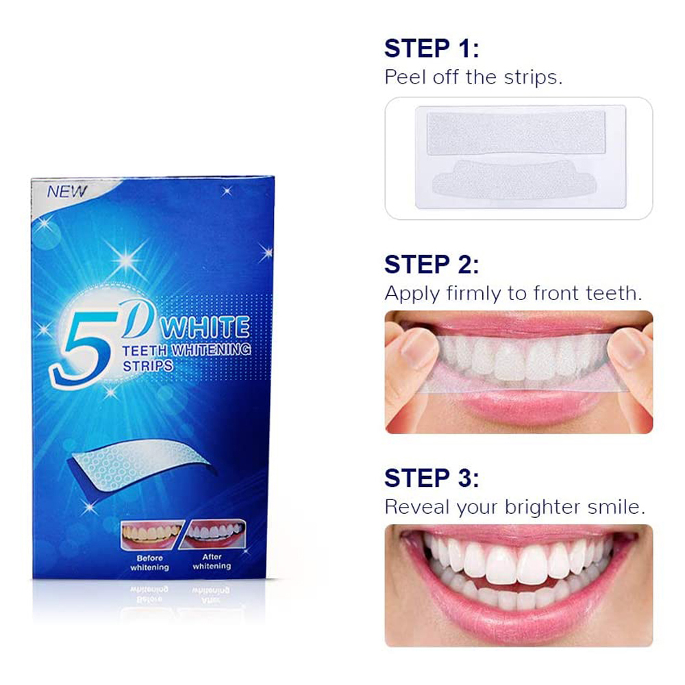 Strip Pemutih Gigi 5D Gel Pemu - Teeth Whitening At Home ulasan dan harga